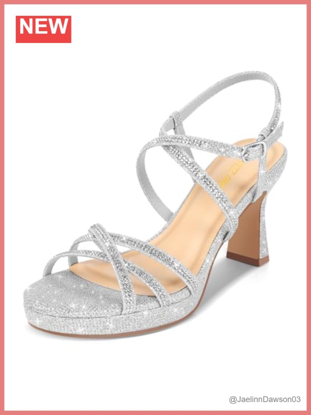 Sparkly Rhinestone Strappy Platform Heels Block High Heels for Women Party